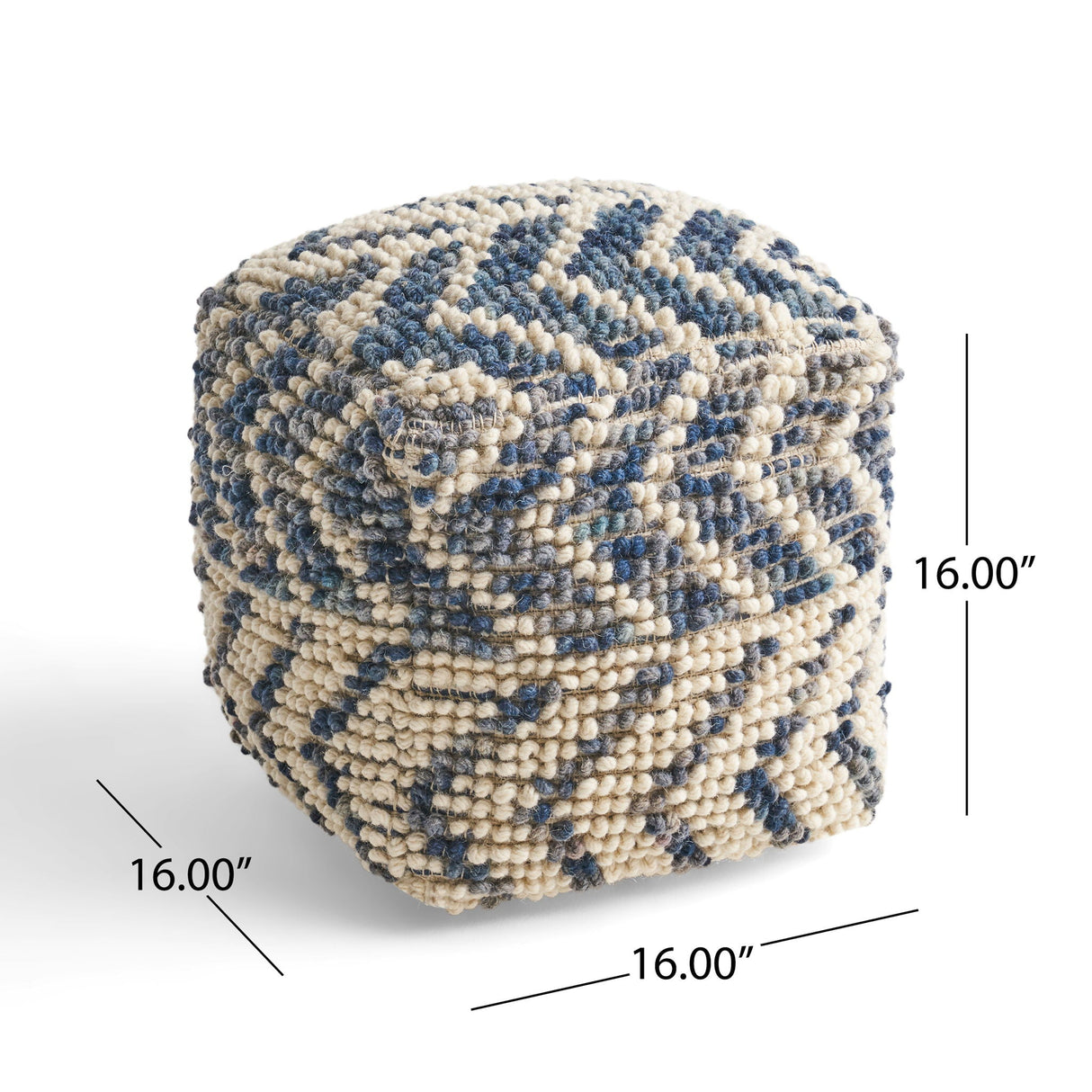 Alina - Wool And Cotton Pouf - Natural by Couch.com