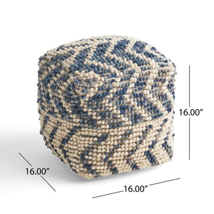 Alina - Wool And Cotton Pouf - Natural by Couch.com
