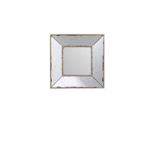 12" Square Wall Mounted Vintage Style Glass Frame Accent Mirror