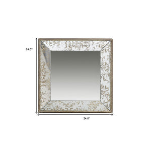 24" Square Vintage Style Wall Mounted Accent Mirror
