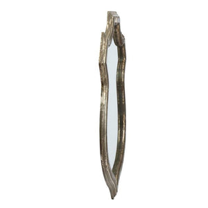 24" Silver Solid Wood Abstract Framed Accent Mirror