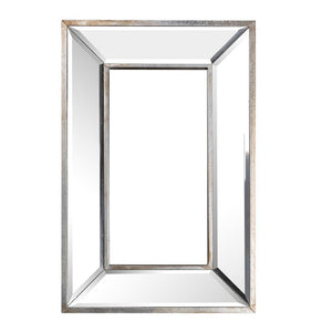18" Silver Beveled Glass Framed Accent Mirror