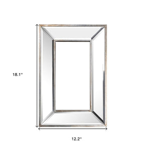 18" Silver Beveled Glass Framed Accent Mirror