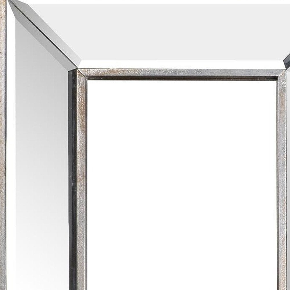 18" Silver Beveled Glass Framed Accent Mirror