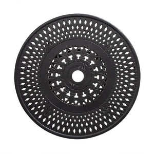 24" Black Rounded Metal Outdoor Bistro Table with Umbrella Hole