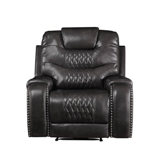 Braylon - Magnetite Synthetic Leather Manual Recliner Chair - Brown by Couch.com