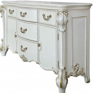 38" Pearl Wood Two Door Five Drawer Combo Dresser