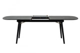 71" Black Rectangular Manufactured Wood Butterfly Leaf Dining Table