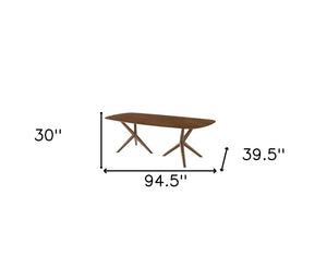 95" Brown Solid Manufactured Wood Dining Table
