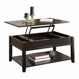 40" Black Wood Lift Top Coffee Table