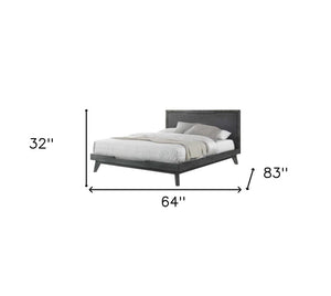 Gray Wood And Linen Queen Bed Frame
