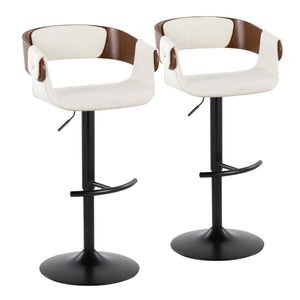 Elisa - Mid Century Modern Adjustable Barstool With Swivel & Rounded T Footrest (Set of 2) by Couch.com
