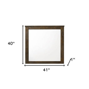 40" Square Wood Framed Mounted Dresser Mirror