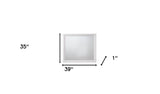 35" White Square Wood Framed Mounted Dresser Mirror