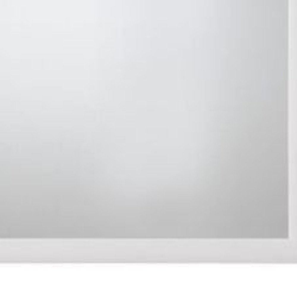 35" White Square Wood Framed Mounted Dresser Mirror