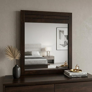 37" Mahogany Wood Framed Dresser Mirror