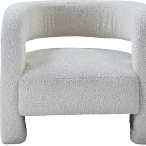 32" White Sherpa Barrel Chair