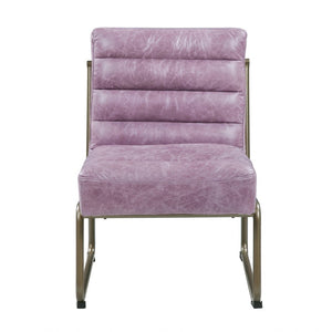 22" Wisteria and Steel Blue Top Grain Leather Ikat Side Chair