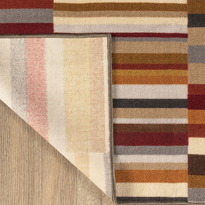 2' X 3' Gray Beige And Red Indoor Outdoor Area Rug