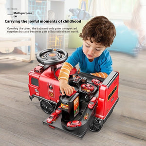 Children's Space Bus Fire Police Electric Toys Can Sit People