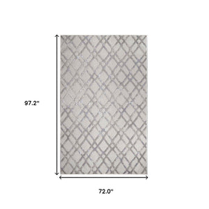 6' X 9' Slate Geometric Stain Resistant Non Skid Indoor Outdoor Area Rug