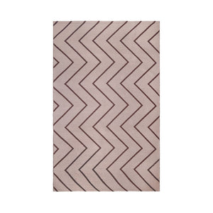 6' X 9' Beige Waves Stain Resistant Indoor Outdoor Area Rug