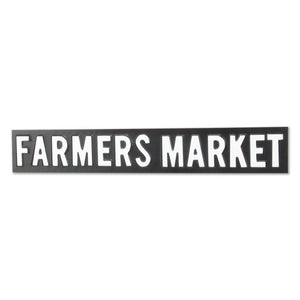 5" X 33" Gray and White Farmers Market Metal Wall Decor