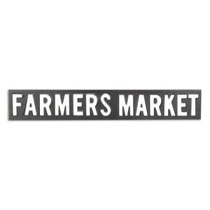 5" X 33" Gray and White Farmers Market Metal Wall Decor