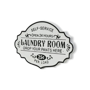 15" X 22" Black and White Laundry Room Metal Wall Decor