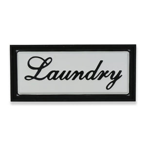 11" X 24" Black and White Handcrafted Laundry Metal Wall Decor