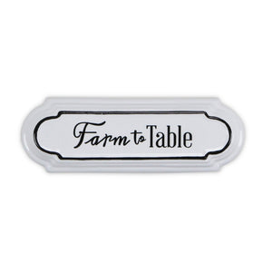 5" X 14" Black And White Farm To Table Metal Wall Decor