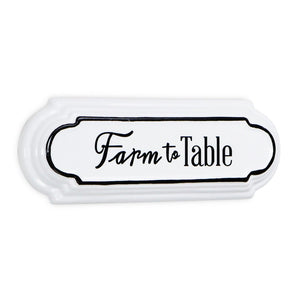 5" X 14" Black And White Farm To Table Metal Wall Decor