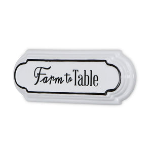 5" X 14" Black And White Farm To Table Metal Wall Decor
