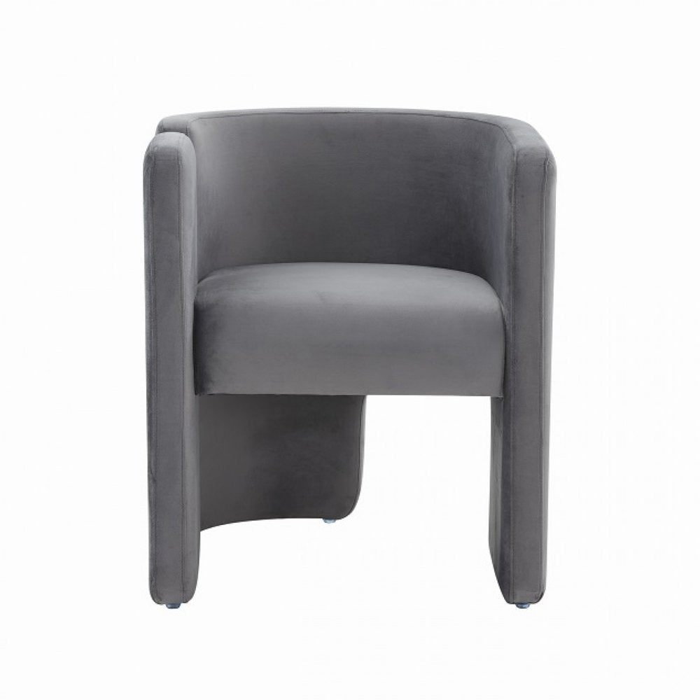 24" Gray Velvet Arm Chair