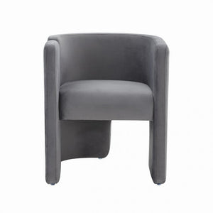 24" Gray Velvet Arm Chair