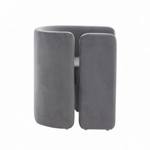 24" Gray Velvet Arm Chair