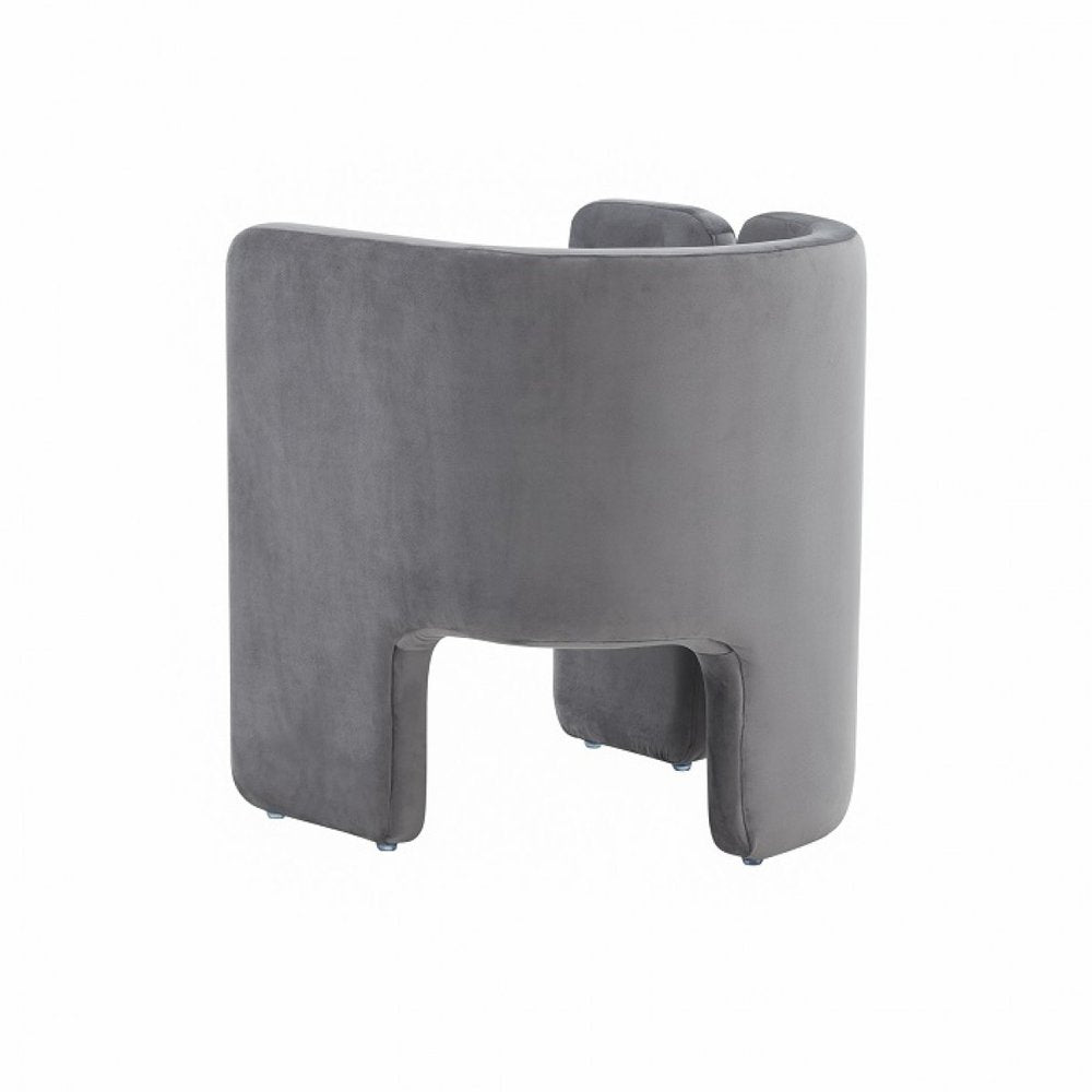 24" Gray Velvet Arm Chair