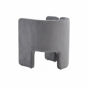 24" Gray Velvet Arm Chair