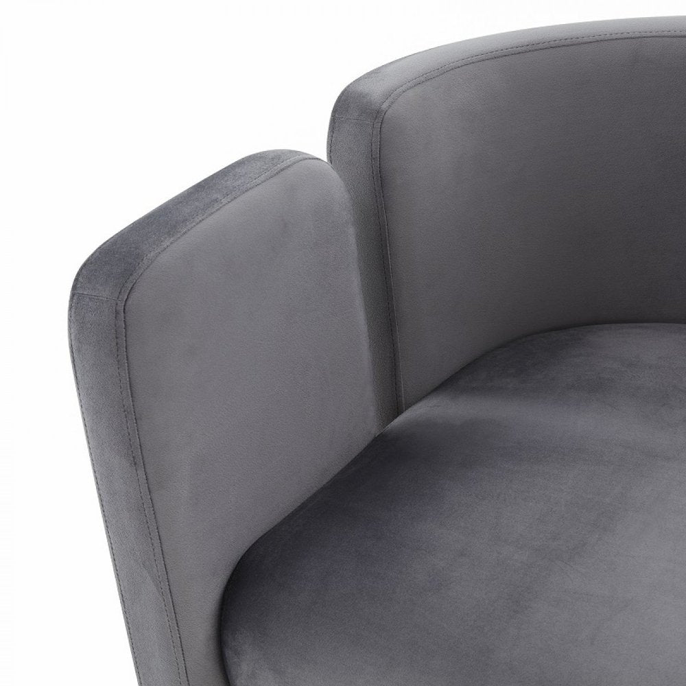 24" Gray Velvet Arm Chair