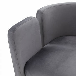 24" Gray Velvet Arm Chair