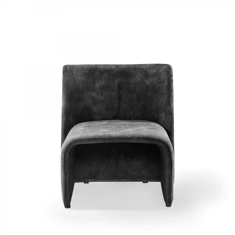28" Dark Slate Gray Velvet Side Chair
