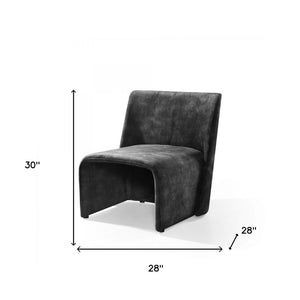 28" Dark Slate Gray Velvet Side Chair