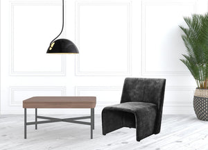 28" Dark Slate Gray Velvet Side Chair