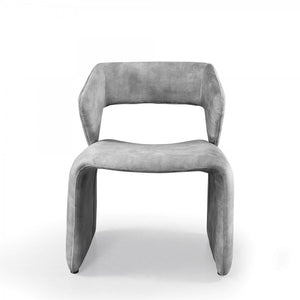 25" Light Gray Velvet Side Chair