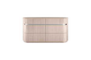 64" Beige Wood Six Drawer Double Dresser