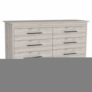 32" Light Gray Six Drawer Double Dresser