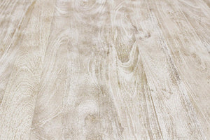 81" Antiqued White Solid Wood Trestle Base Dining Table