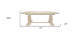 81" Antiqued White Solid Wood Trestle Base Dining Table