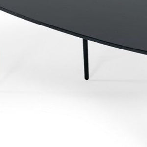 47" Black Faux Marble And Steel Free Form Coffee Table