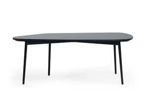 47" Black Faux Marble And Steel Free Form Coffee Table
